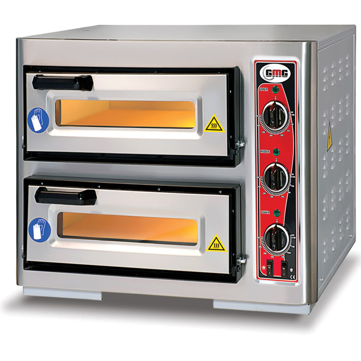 Electric Pizza Oven 2 Chambers 400x400mm Capacity 1+1 Pizzas At 16&Quot; 230 V/1 Phase | Pf4040 De3