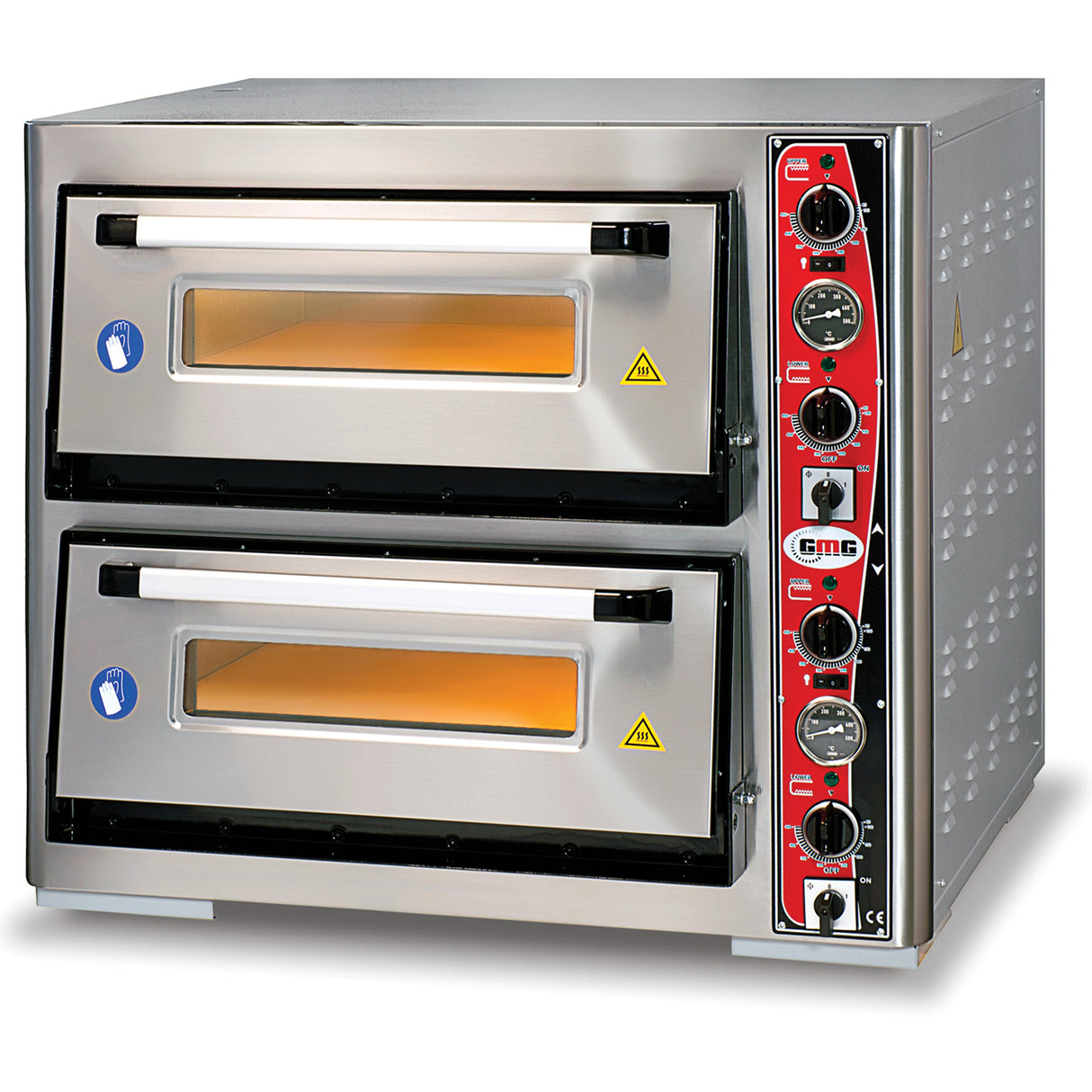 Electric Pizza Oven Premium Thermometer 2 Chambers 620x620mm Capacity 4+4 Pizzas At 12&Quot; 230 V/1 Phase | Pf6262 Det