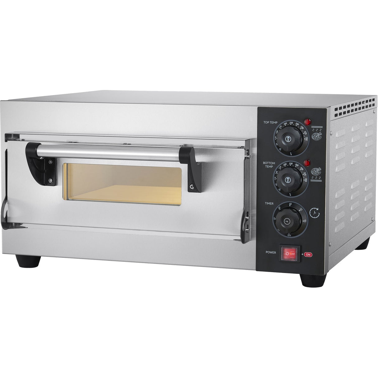 Commercial Pizza Oven Electric 1 Chamber 400x400mm 350°C Mechanical Controls 2.6k W 230 V | Ps441