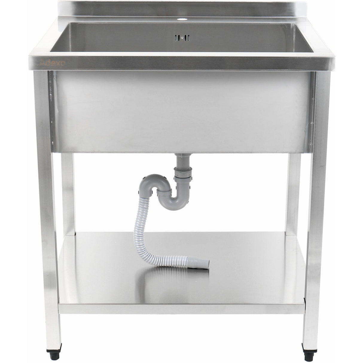 Commercial Pot Wash Sink Stainless Steel 1 Bowl Splashback Bottom Shelf 1000x600x900mm Square Legs | Psa10060 U