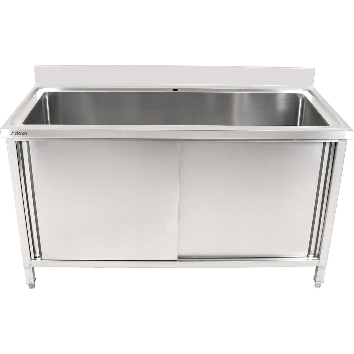 Commercial Pot Wash Sink Stainless Steel 1 Bowl Splashback 2 Doors 1200mm Depth 700mm | Psd120702 D