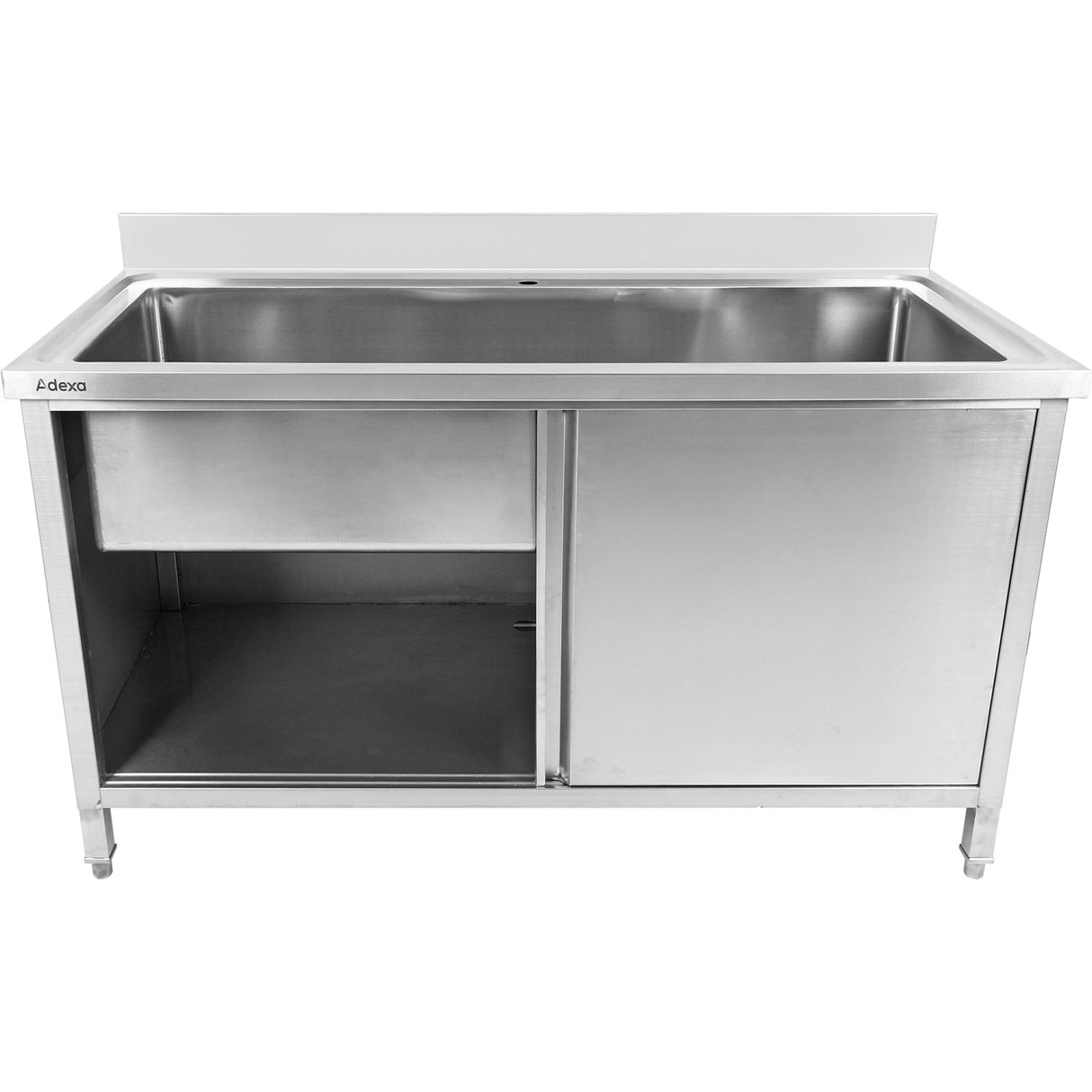 Commercial Pot Wash Sink Stainless Steel 1 Bowl Splashback 2 Doors 1200mm Depth 700mm | Psd120702 D