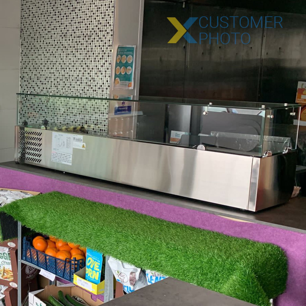 Refrigerated Servery Prep Top 6x Gn1/3 1400x395x435mm Glass Top | Thv1400/380