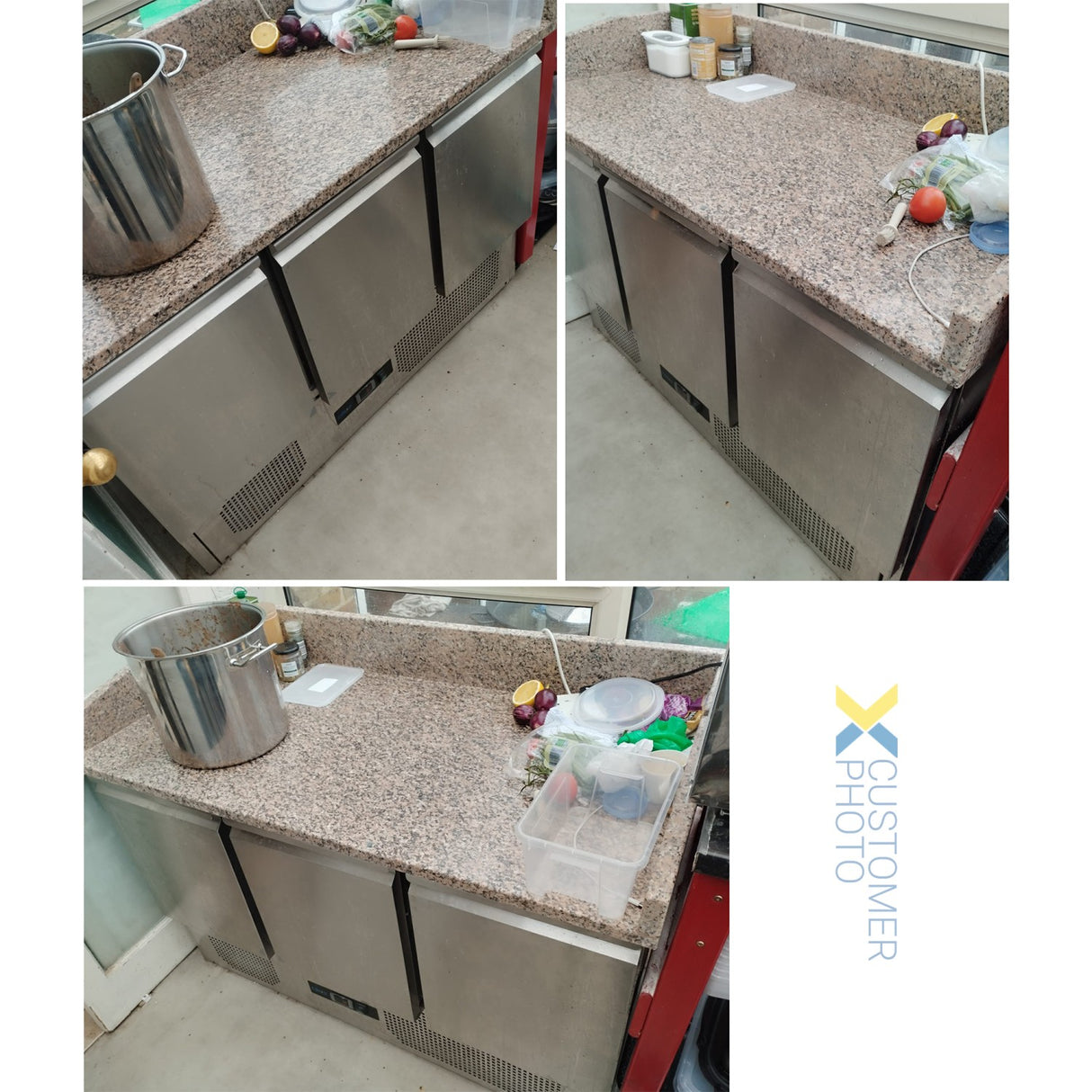 Pizza Counter 3 Doors Refrigerated Counter Depth 700mm | Pz14