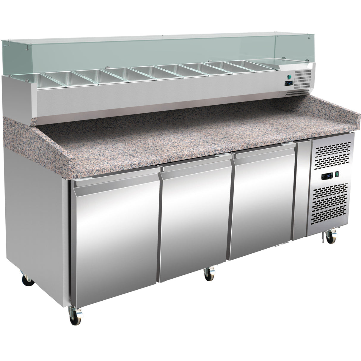 Pizza Counter 3 Doors Granite Top Depth 800mm | Thpz3600 Tn+Thv2000