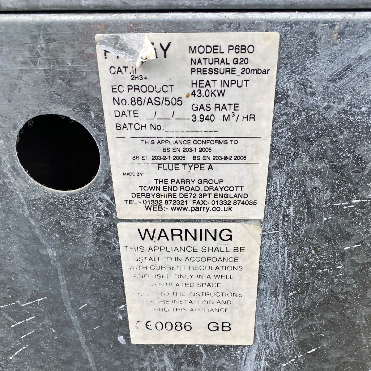 Parry 6 Burner Natural Gas Range Oven - (P6BO) - Refurbished