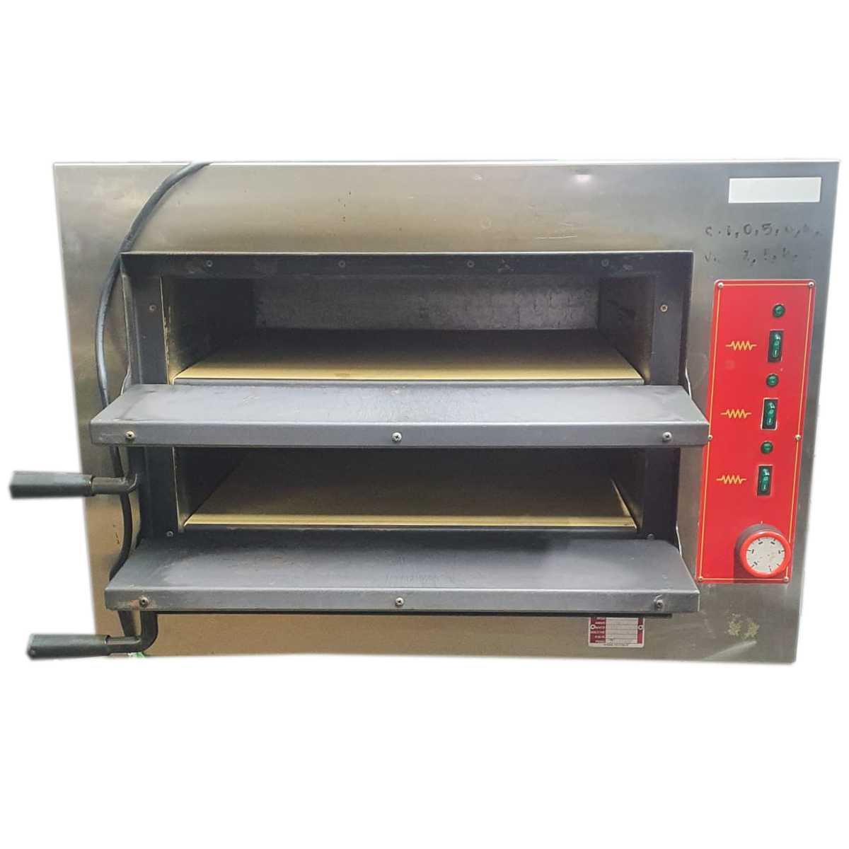 Commercial Double Deck Electric Pizza Oven with Stone base 78x60x53cm- Refurbished