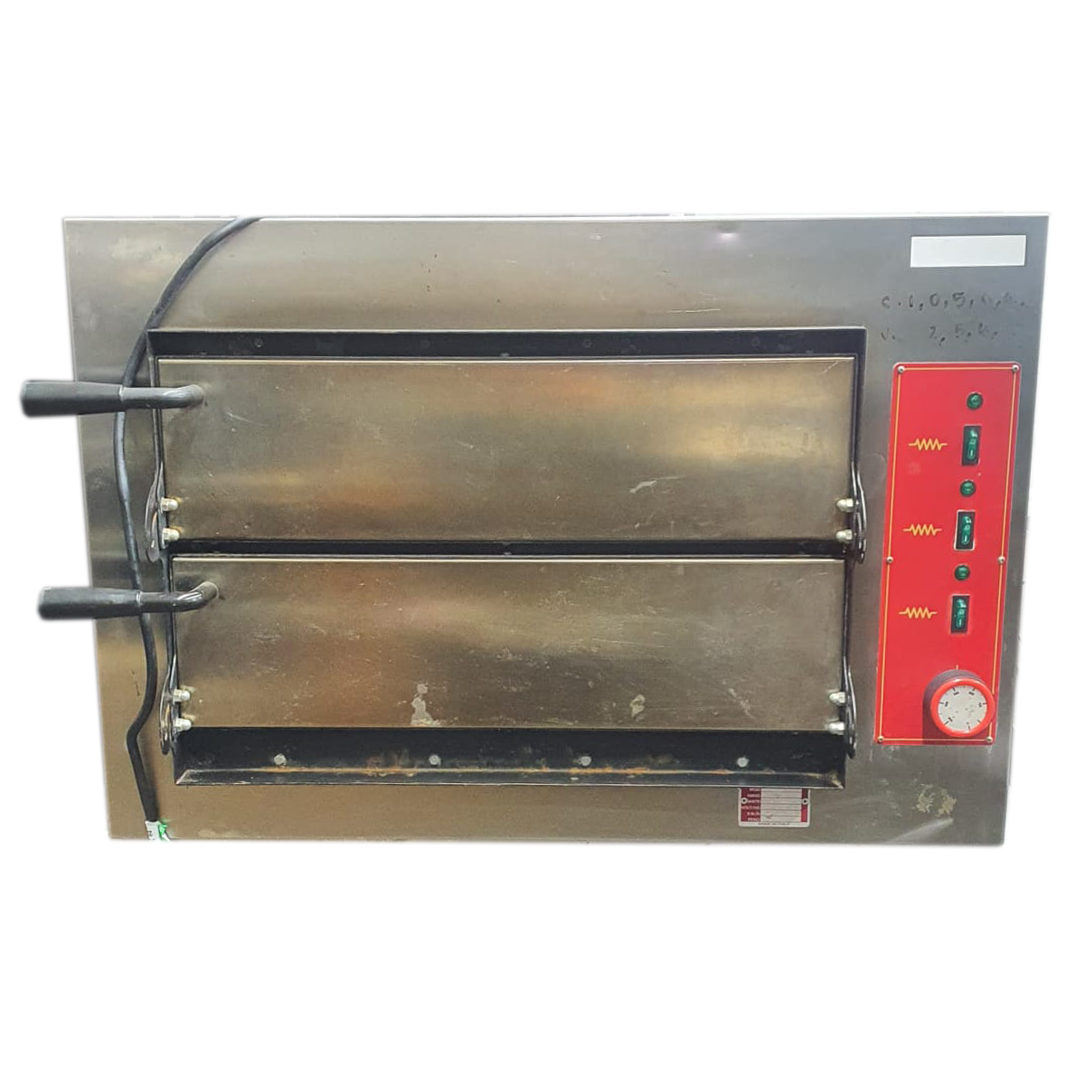 Commercial Double Deck Electric Pizza Oven with Stone base 78x60x53cm- Refurbished