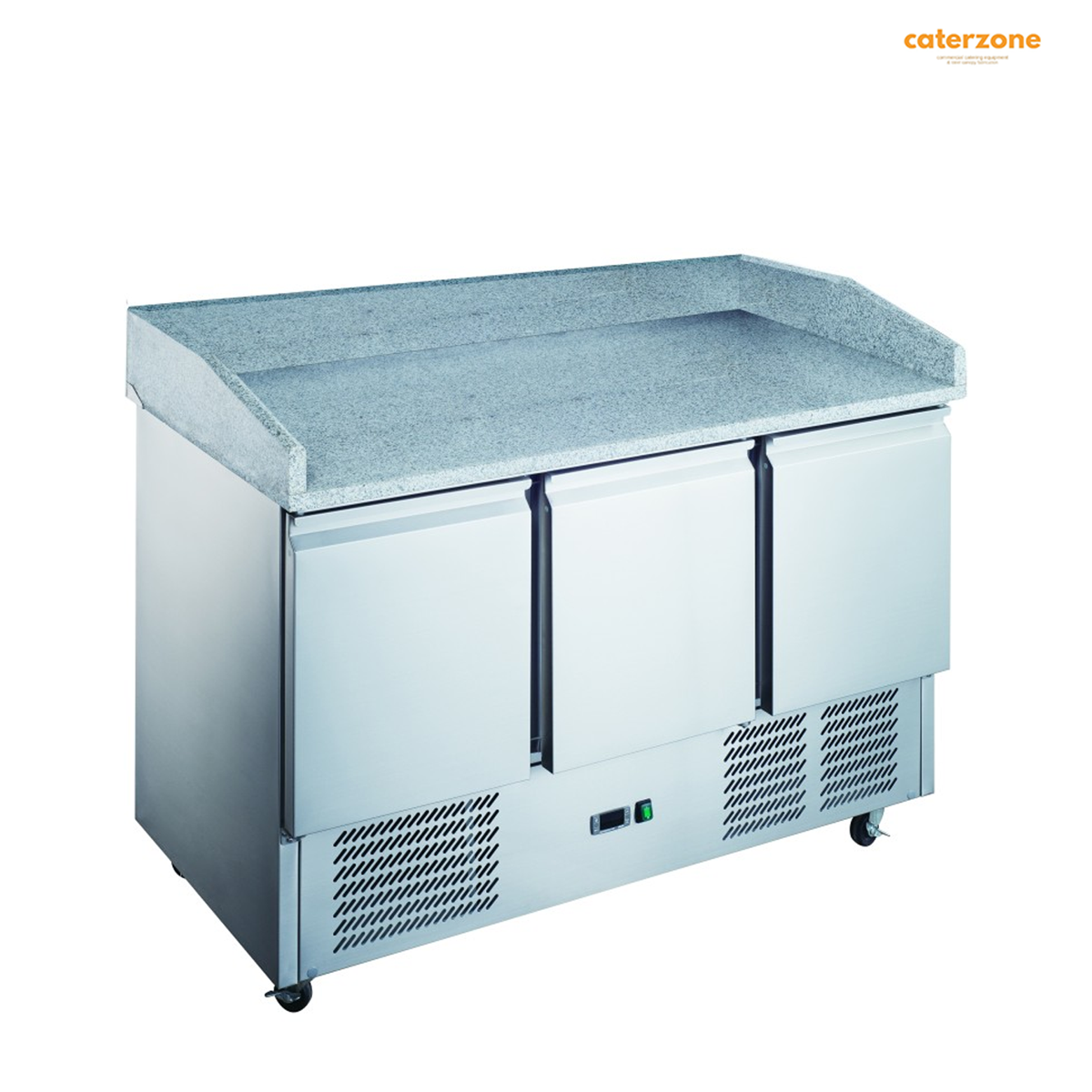Pizza counter fridge 3 doors marble top Depth 140X70X94cm - B Grade