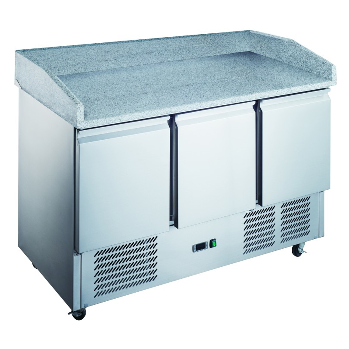 Pizza counter fridge 3 doors marble top Depth 140X70X94cm - B Grade