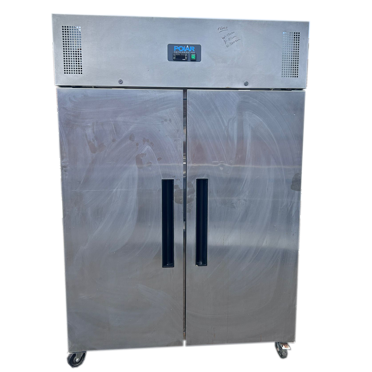 Polar Upright Double Door Fridge 134x81x200cm - Refurbished