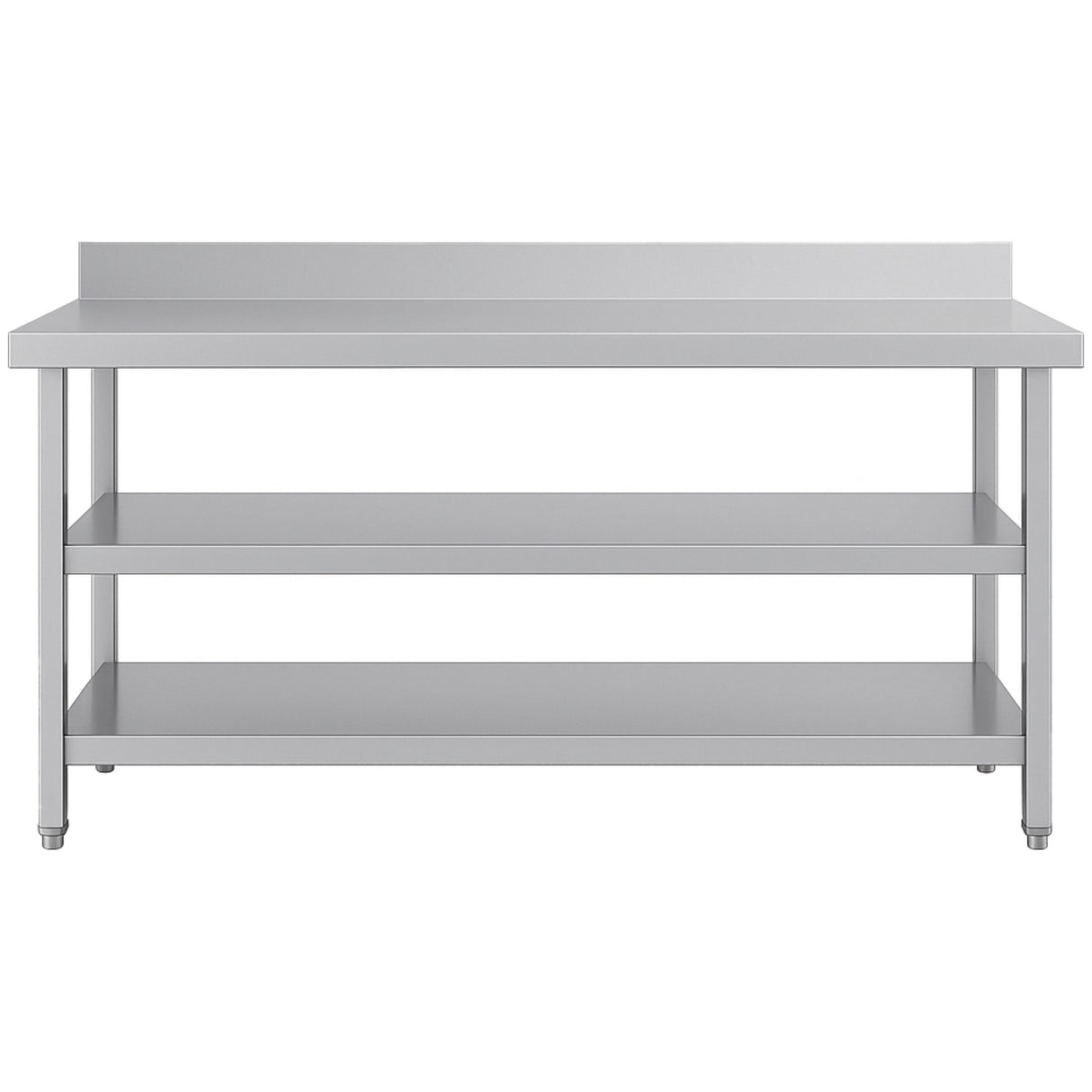 Commercial 3 Tier Stainless Steel Work Table With Undershelves And Backsplash 1800x600x850mm | Qnh1150