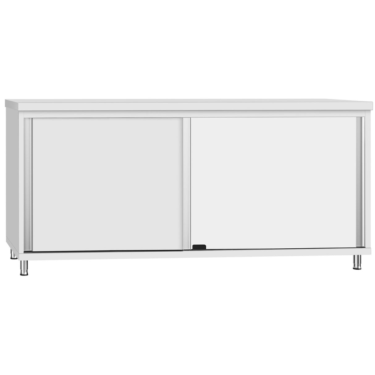 Commercial Stainless Steel Sliding Door Work Table Cabinet 1600x700x850mm | Qnh330
