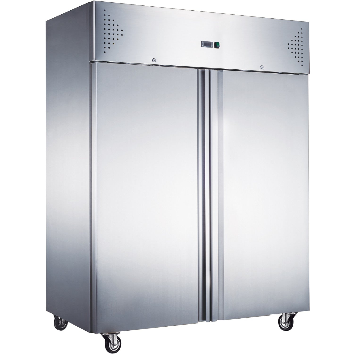 Commercial Fridge Stainless Steel Upright Double Door 1340x700x2000mm Ventilated Cooling | R800 V