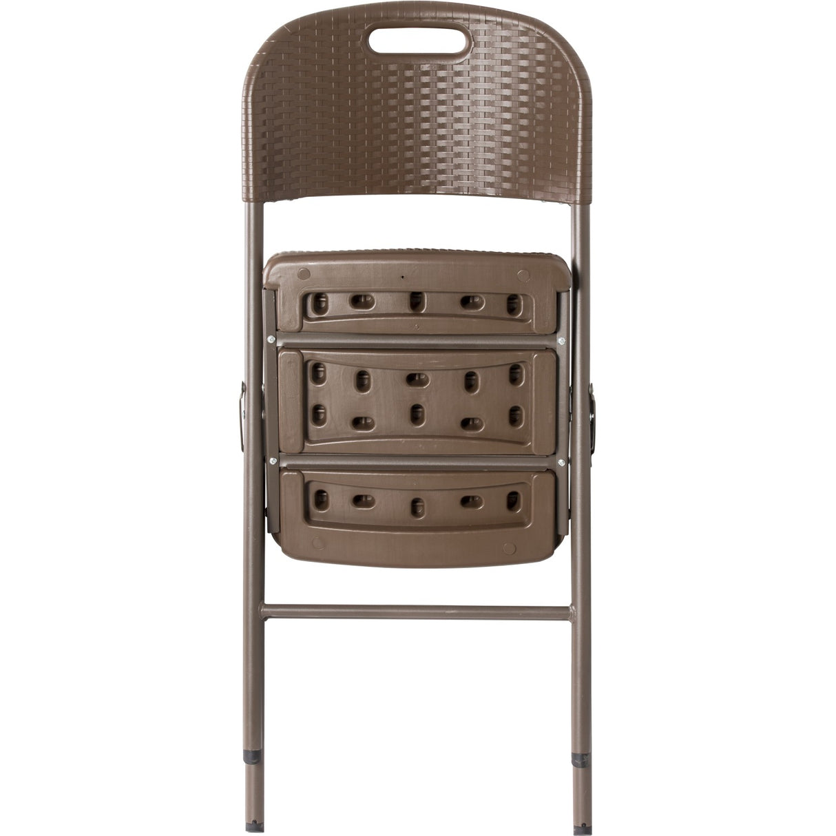 Folding Rattan Design Chair Brown Plastic | Hqr53