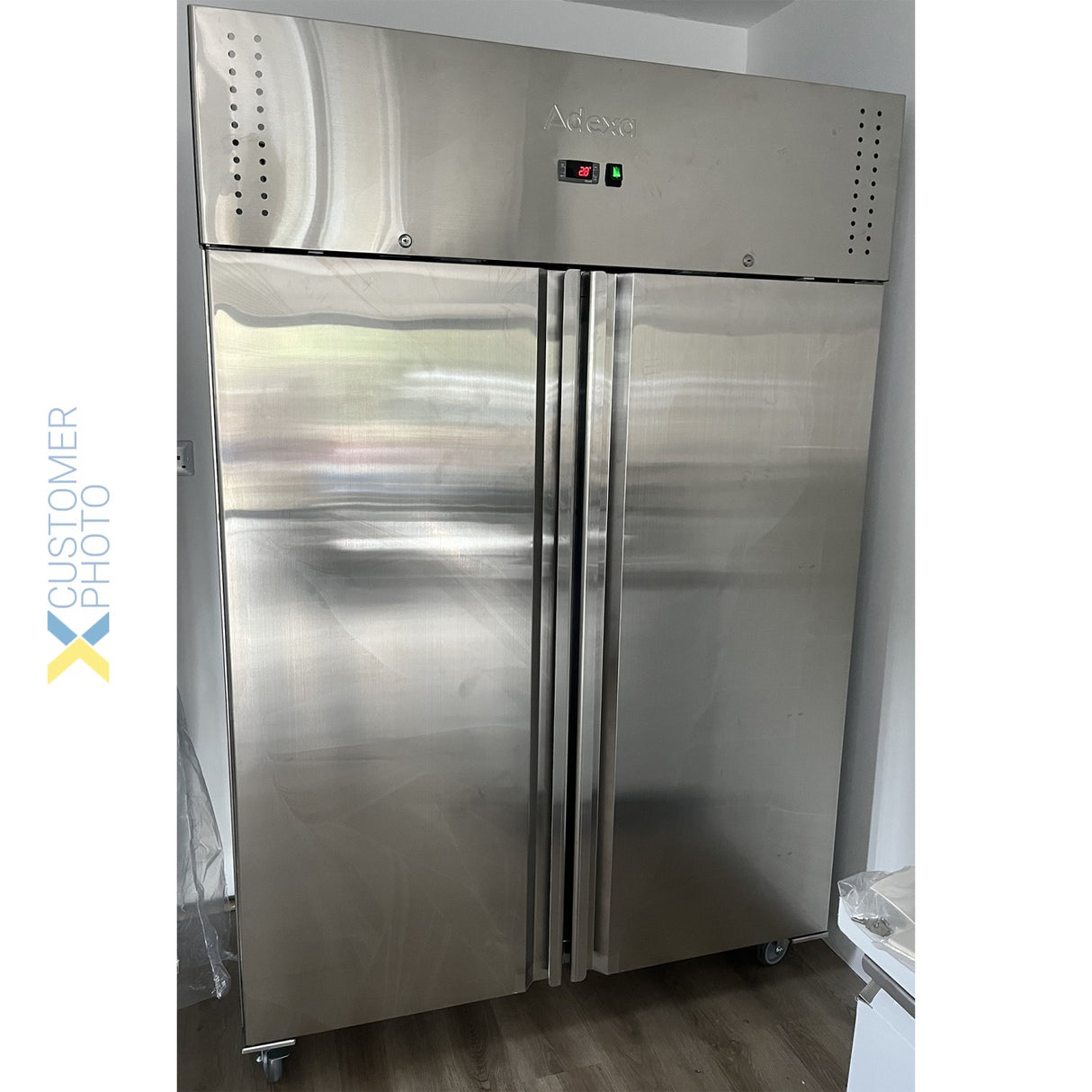 Commercial Fridge Stainless Steel Upright Double Door 1340x700x2000mm Ventilated Cooling | R800 V