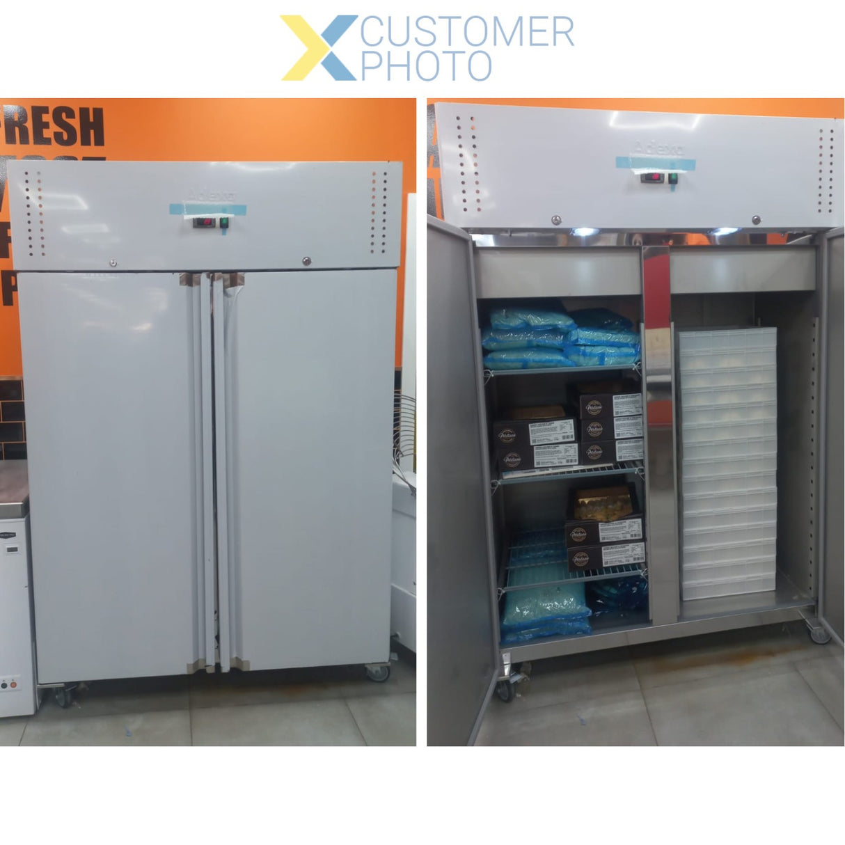 Commercial Fridge Stainless Steel Upright Double Door 1340x700x2000mm Ventilated Cooling | R800 V