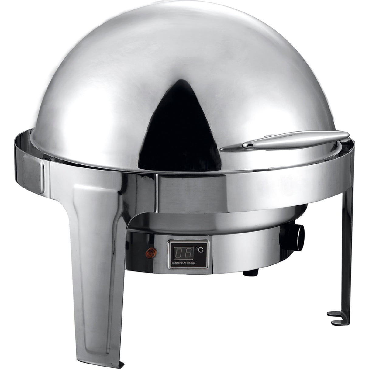 Roll Top Chafer Electric Heating Round Stainless Steel Mirror Polish 6 Litres | Ra2101 Be