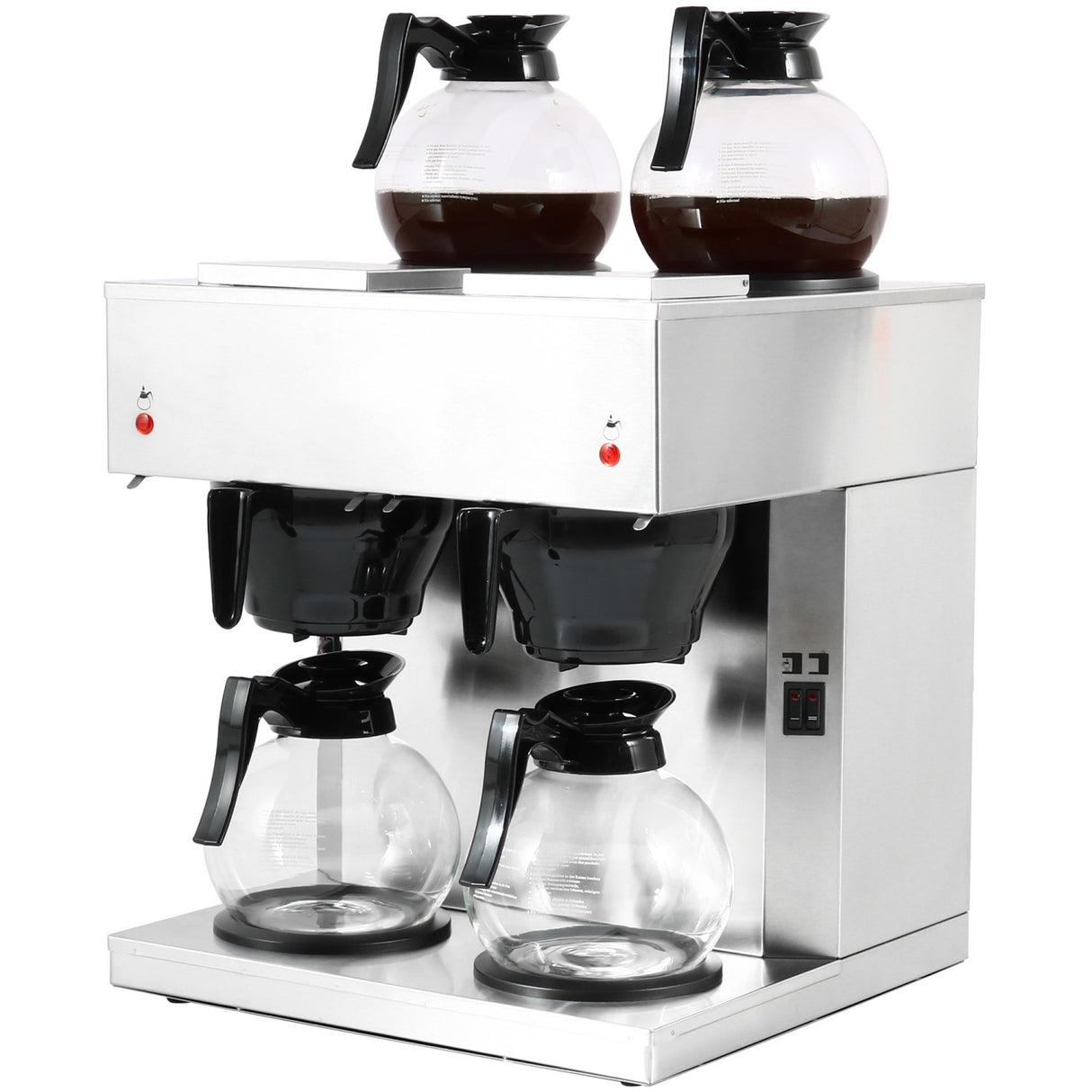 Commercial Twin Filter Coffee Maker Manual Fill 2 Glass Jugs 4 Hotplates | Rb286 X2