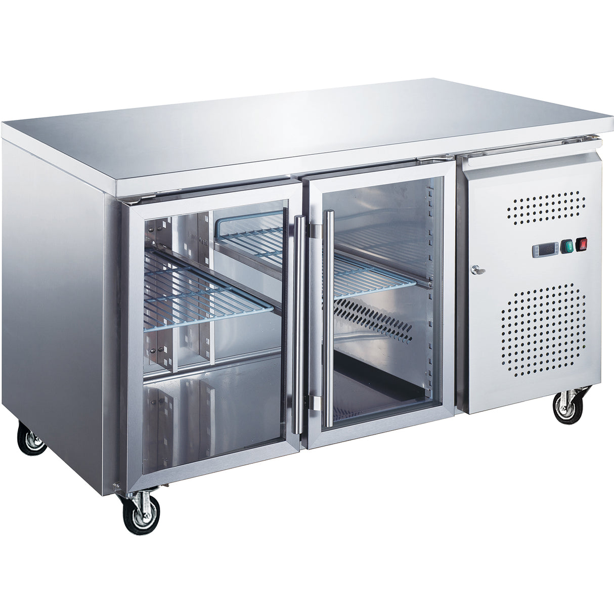 Professional Refrigerated Counter 2 Glass Doors Depth 600mm | Thsnack2100 Tng