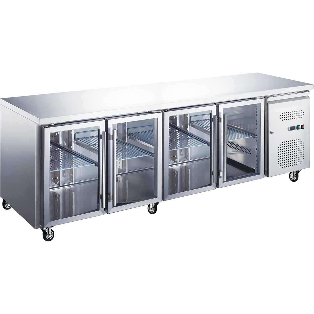 Commercial Refrigerated Counter 4 Glass Doors Depth 700mm | Thp4100 Tng