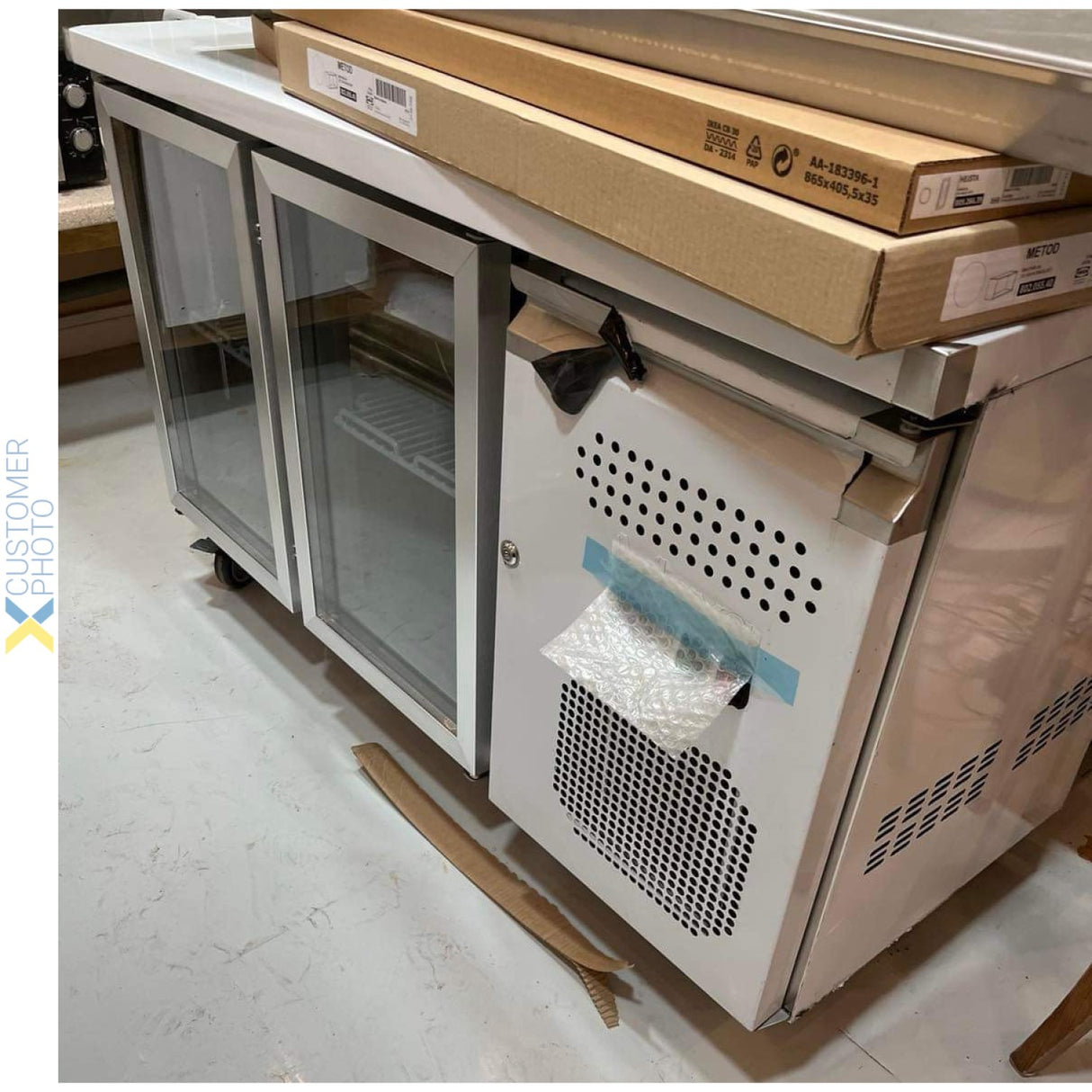 Professional Refrigerated Counter 2 Glass Doors Depth 600mm | Rs21 Vg