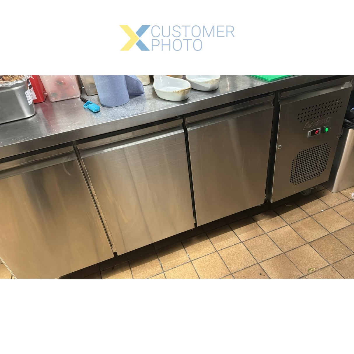Professional Refrigerated Counter With Upstand 3 Doors Depth 600mm | Rs32 V