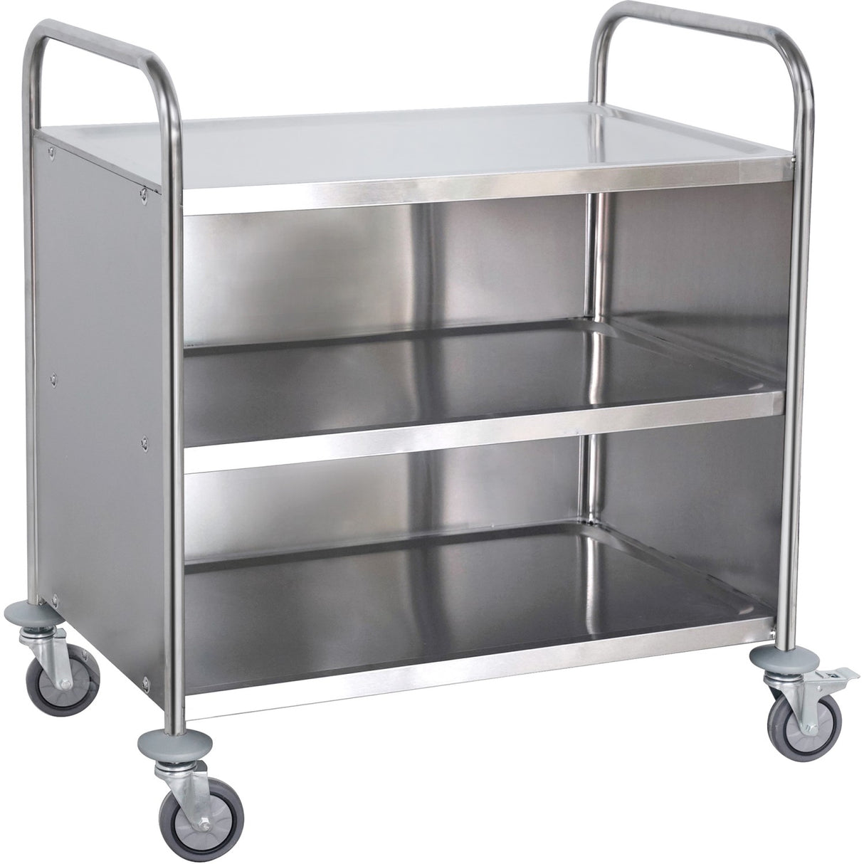 Commercial Serving/Service/Clearing Trolley With Cabinet Stainless Steel 3 Tier 860x540x940mm | Rst3 Ac