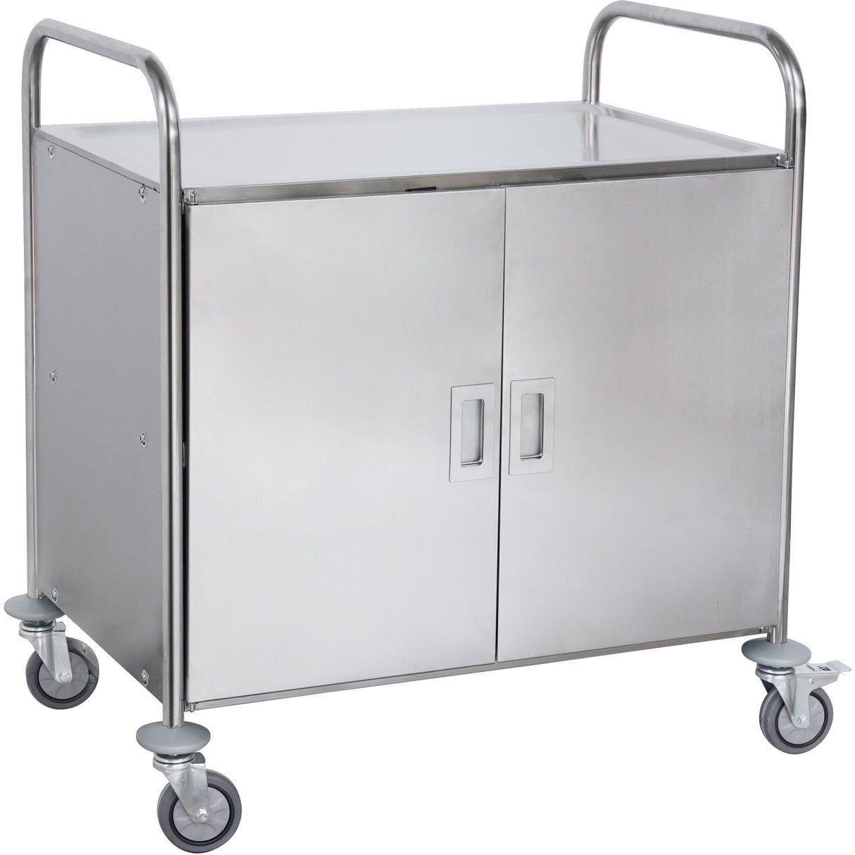 Commercial Serving/Service/Clearing Trolley With Cabinet &Amp; Doors Stainless Steel 3 Tier 860x540x940mm | Rst3 Ad
