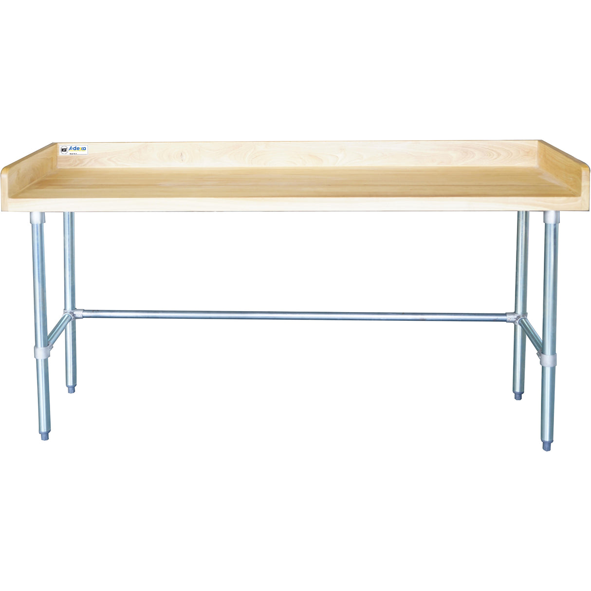 Bakery Work Table Wood Top 3 Sides Upstand 1500x600x900mm | Rwtg600 X1500100 Bsob