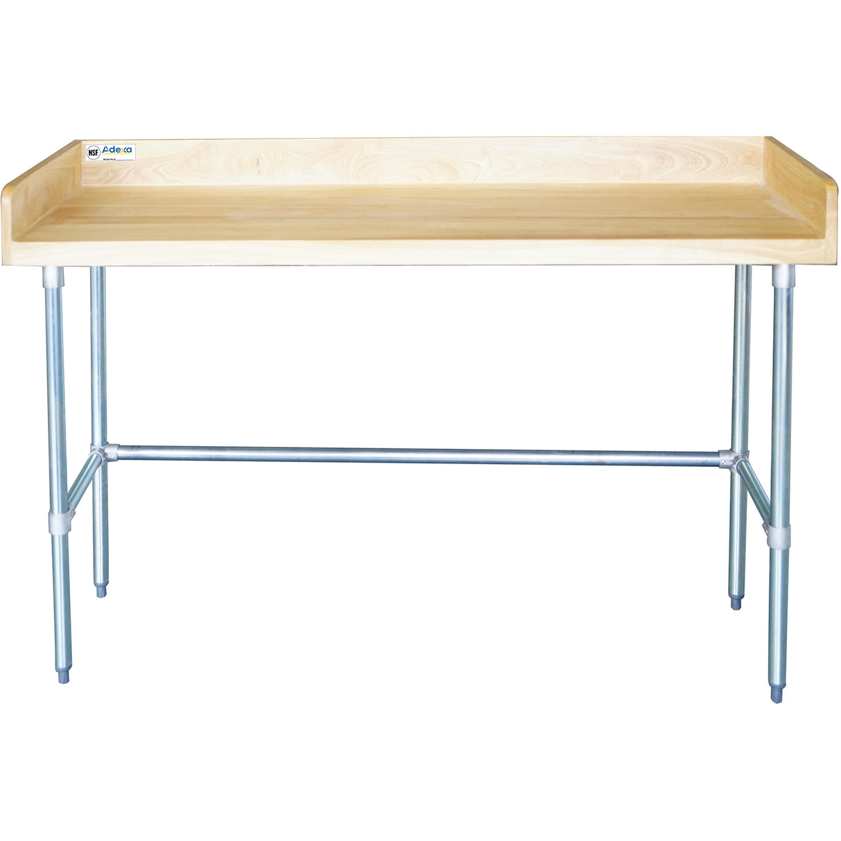 Bakery Work Table Wood Top 3 Sides Upstand 1200x600x900mm | Rwtg600 X1200100 Bsob