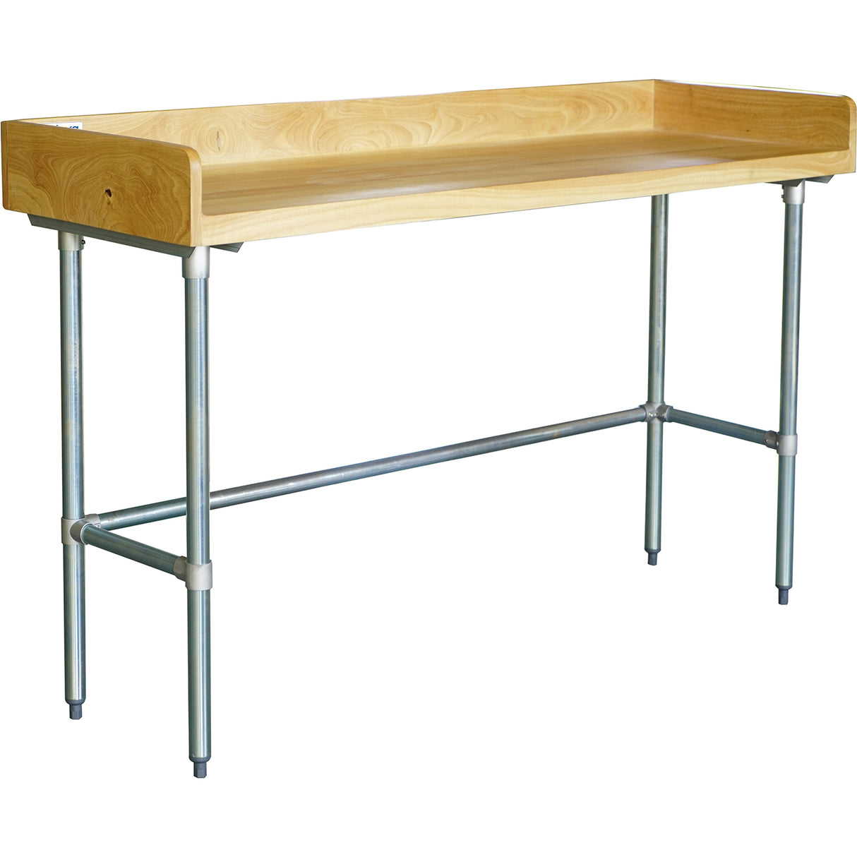 Bakery Work Table Wood Top 3 Sides Upstand 1200x600x900mm | Rwtg600 X1200100 Bsob