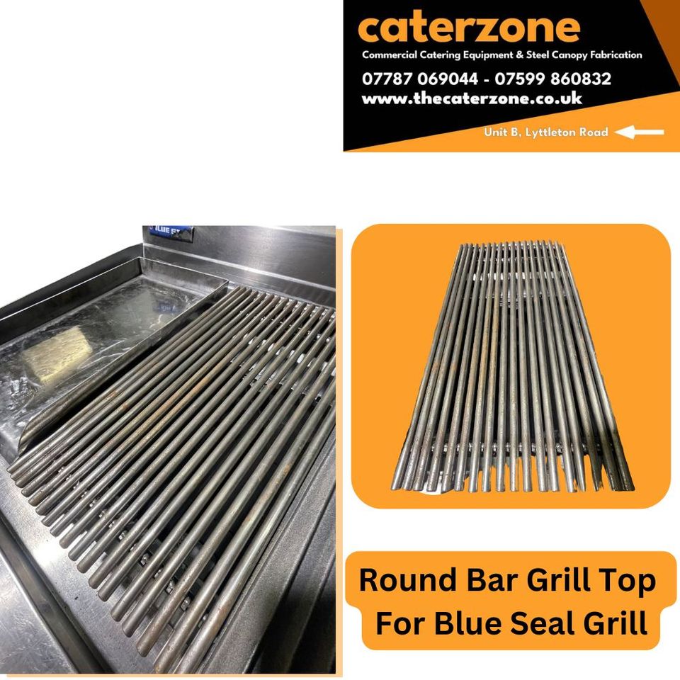 Raund Bar Grill Top for Blue Seal Grill Stainless Steel Made in UK