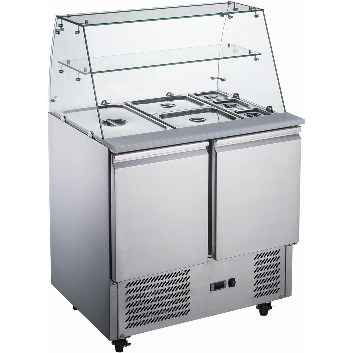 Saladette With Glass Display 2 Doors |  S92 Sq