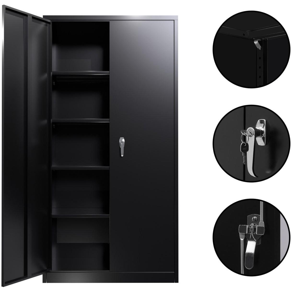 Professional Black Steel Cabinet 2 Doors 800x400x1800mm | Sart202