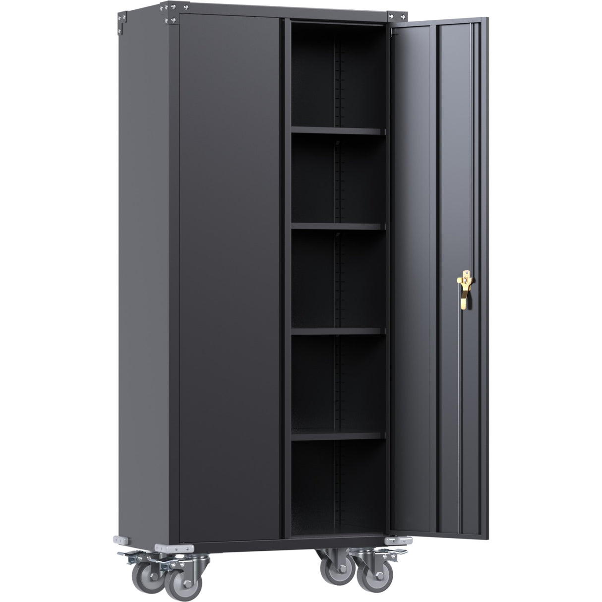 Commercial Mobile Black Steel Cabinet 2 Doors 800x410x1800mm | Sart204