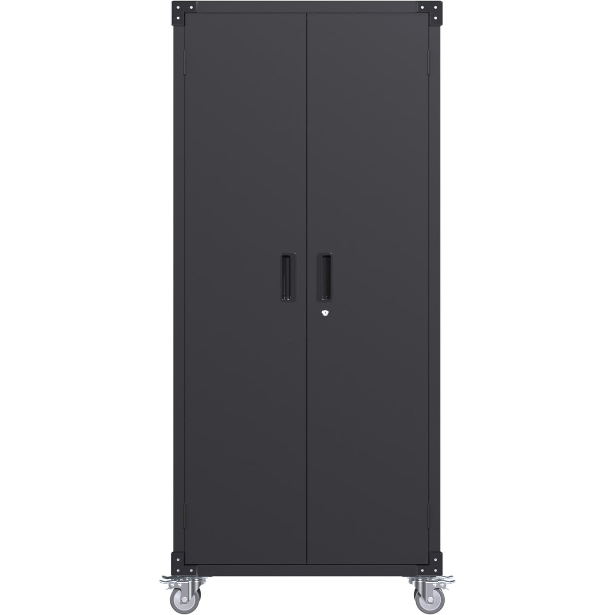 Professional Black 2 Door Lockable Steel Tool Cabinet With 4 Adjustable Shelves 800x420x1830mm | Sart216