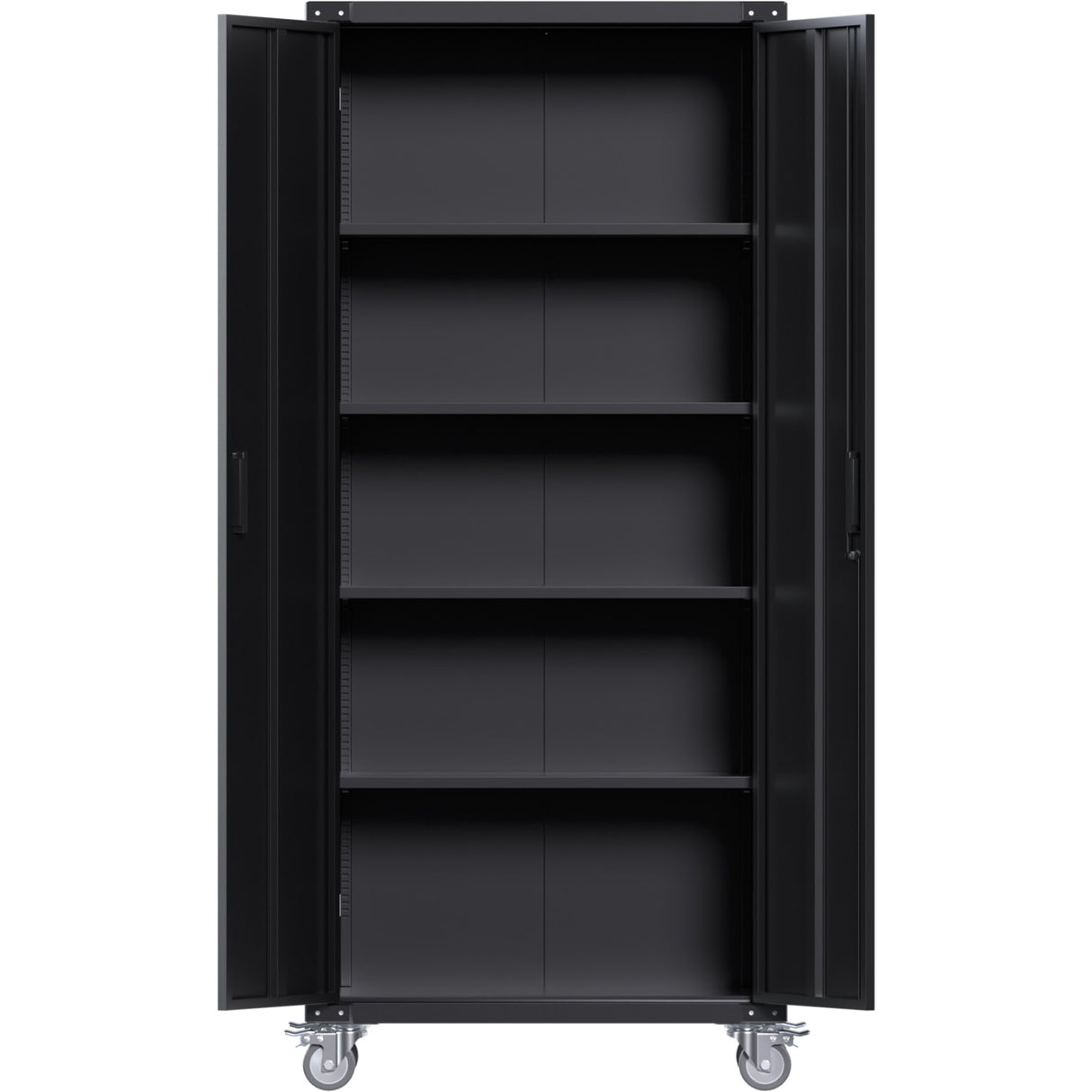 Professional Black 2 Door Lockable Steel Tool Cabinet With 4 Adjustable Shelves 800x420x1830mm | Sart216