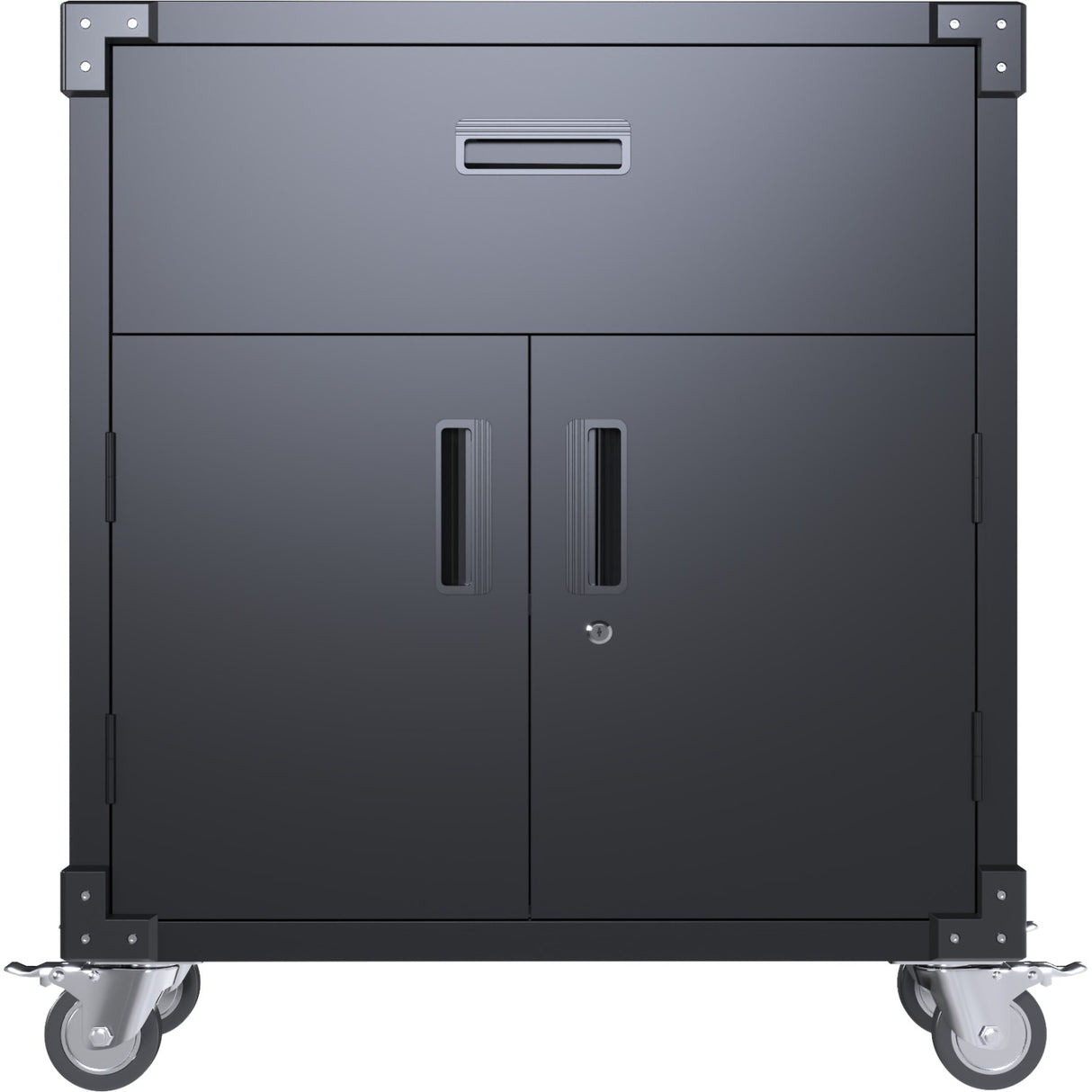 Professional Mobile Black 2 Door 1 Drawer Steel Tool Cabinet 800x420x900mm | Sart222
