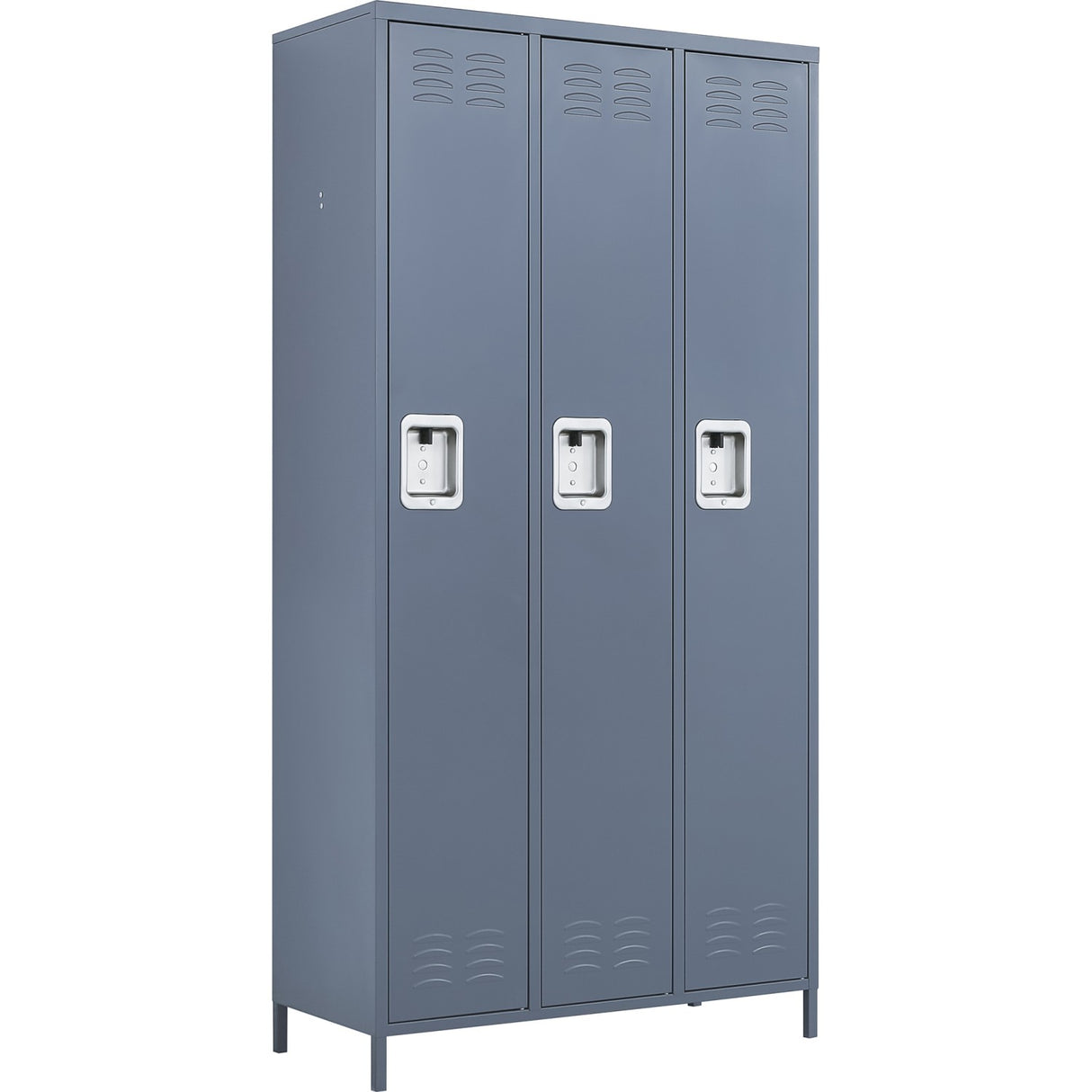 Commercial Grey 3 Door Locker With 2 Shelves 900x400x1830mm | Sart236