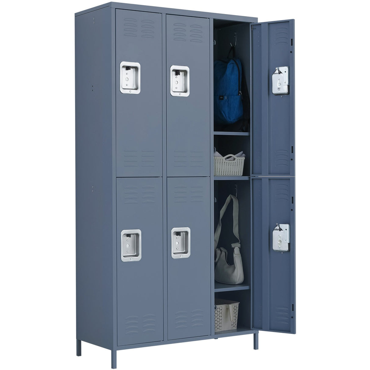 Commercial Grey 6 Door Locker With 1 Shelf 900x400x1830mm | Sart238