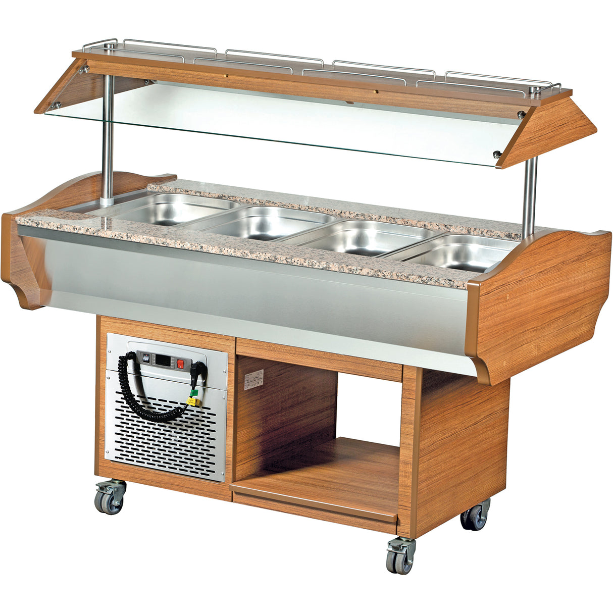 Refrigerated Salad Bar 4x Gn1/1 Walnut | Sbm4 C