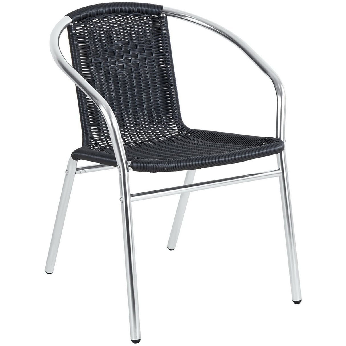 Bistro Arm Chair Aluminium &Amp; Black Wicker Indoors &Amp; Outdoors | Sc020