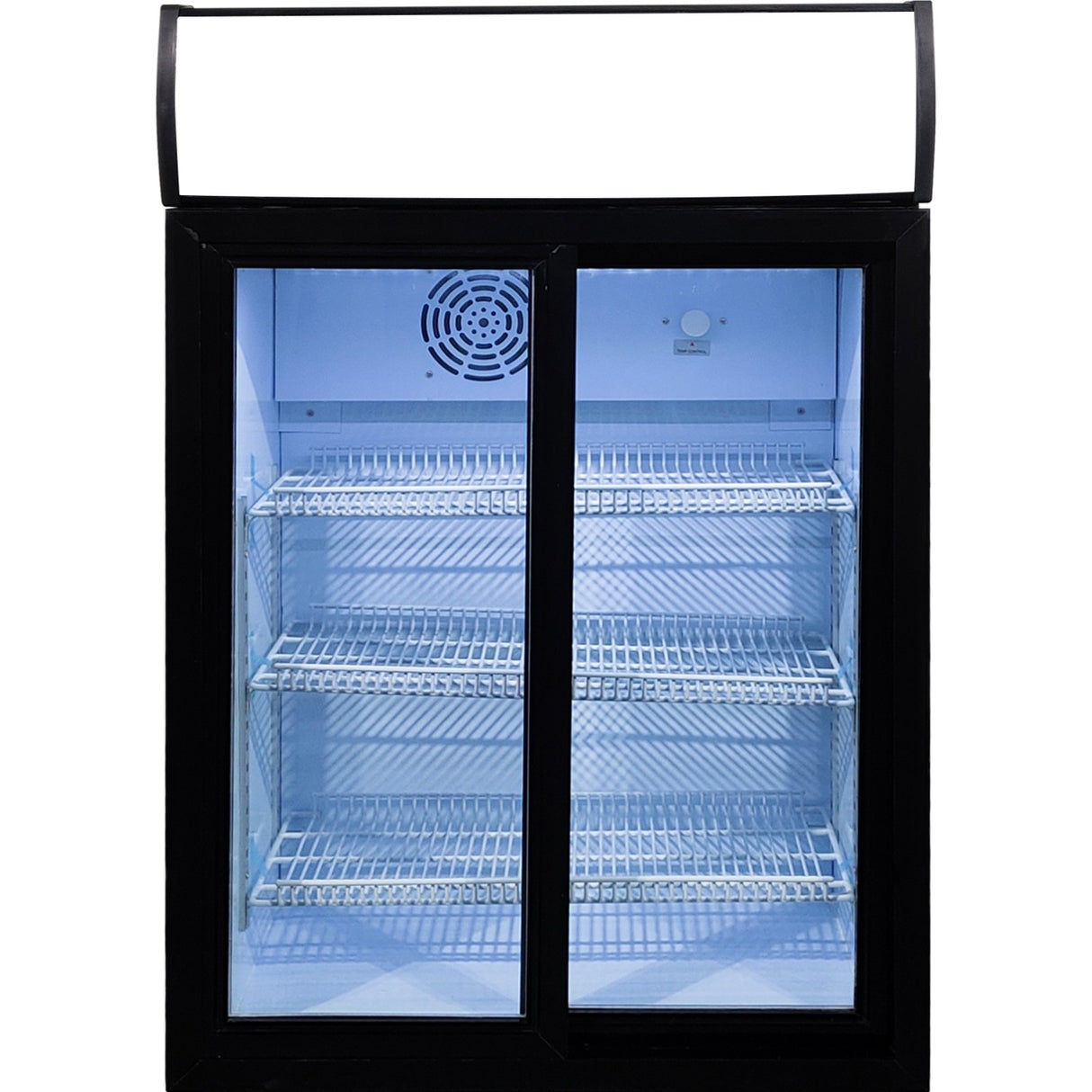 Back Bar Cooler 105 Litres Double Sliding Door Led Canopy Black | Sc105 L