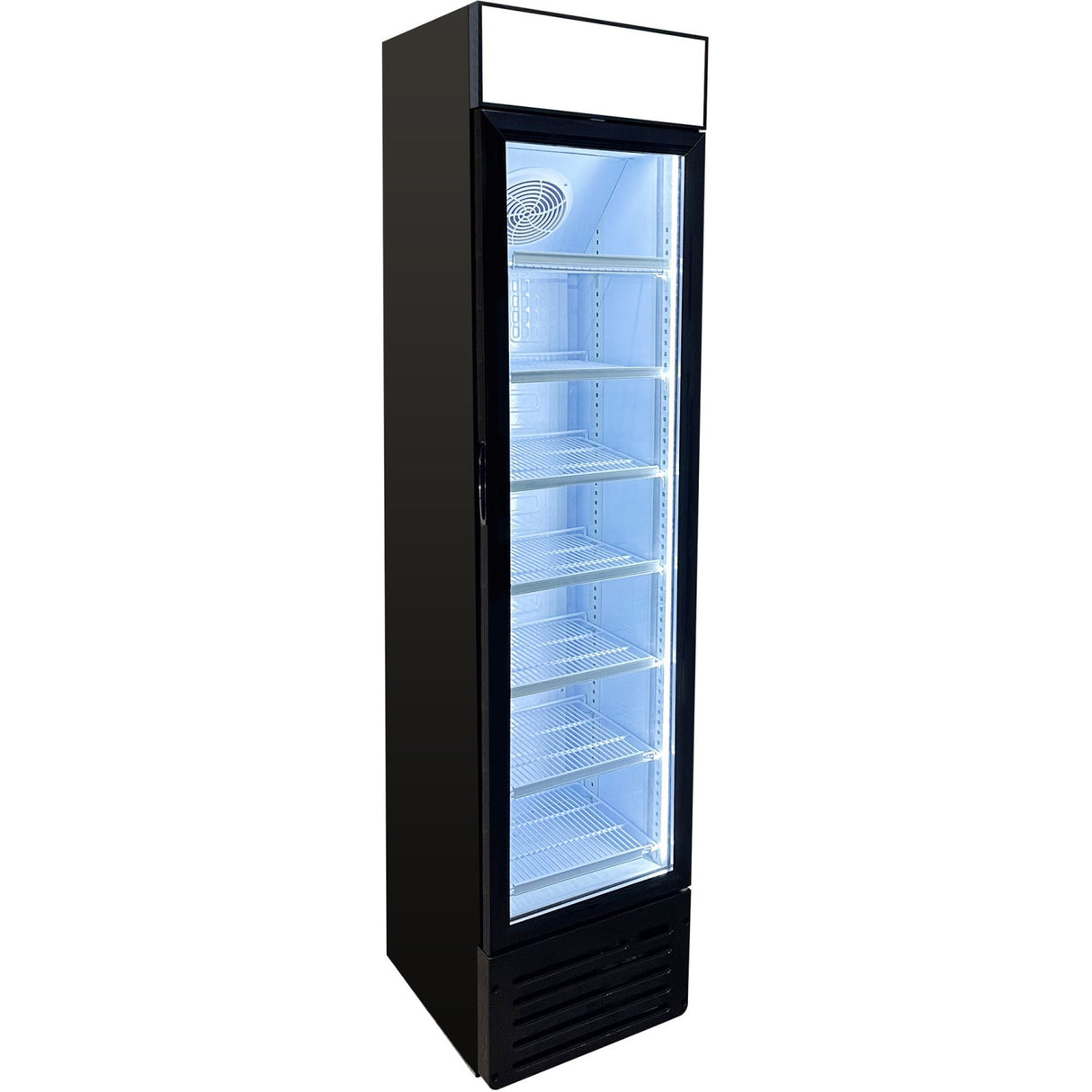 Commercial Bottle Cooler Upright 145 Litres Hinged Glass Door Led Canopy Black | Sc145 B
