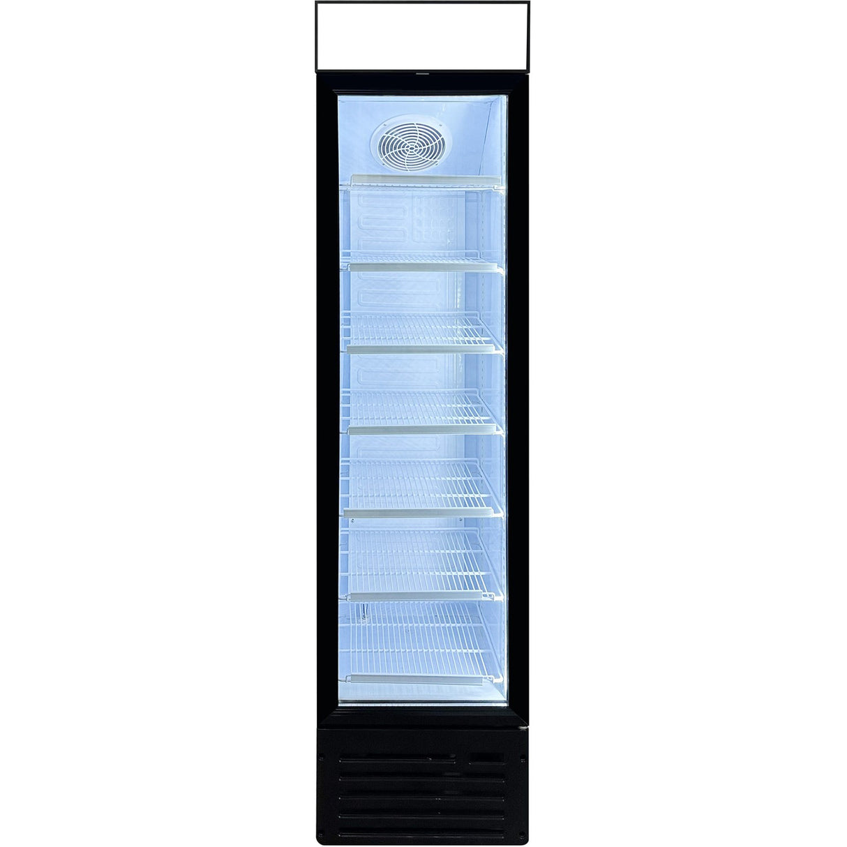 Commercial Bottle Cooler Upright 145 Litres Hinged Glass Door Led Canopy Black | Sc145 B