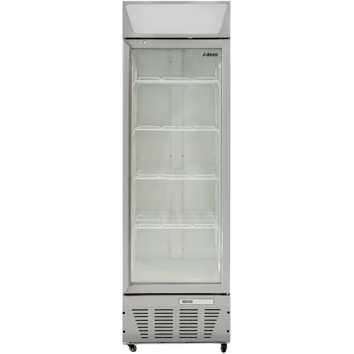 Commercial Display Refrigerator Upright 320 Litres Hinged Glass Door Led Canopy Grey | Scc327