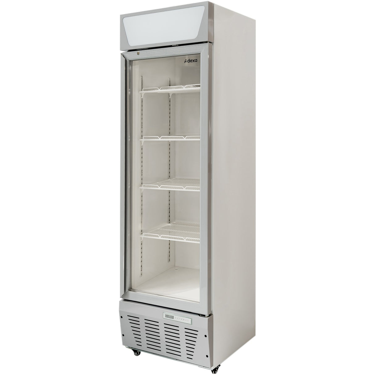 Commercial Display Refrigerator Upright 320 Litres Hinged Glass Door Led Canopy Grey | Scc327