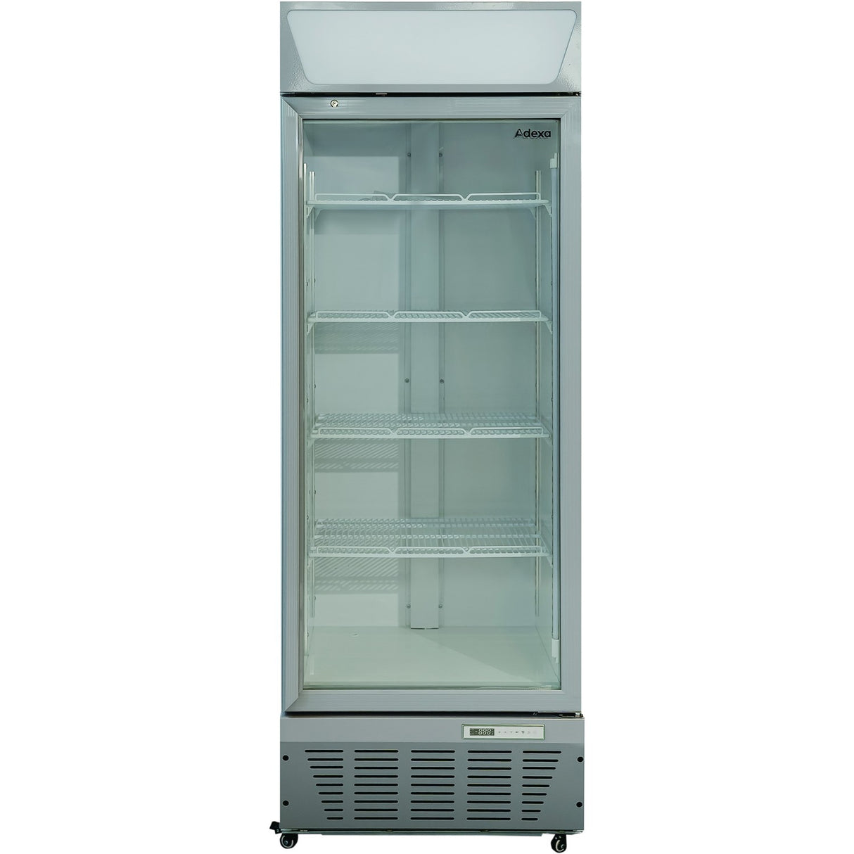 Commercial Display Refrigerator Upright 390 Litres Hinged Glass Door Led Canopy Grey | Scc387