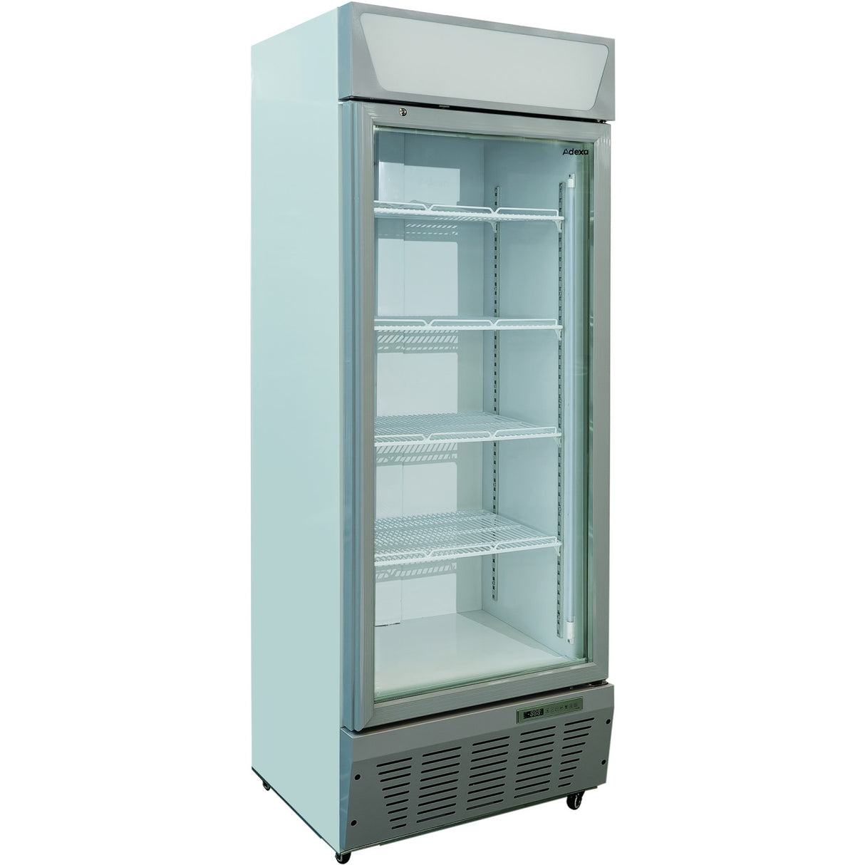 Commercial Display Refrigerator Upright 390 Litres Hinged Glass Door Led Canopy Grey | Scc387